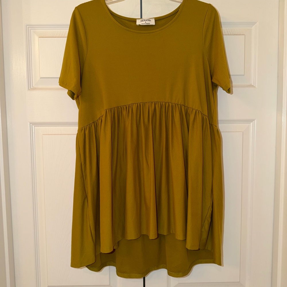 Zenana Outfitters Scoop Neck Babydoll Top